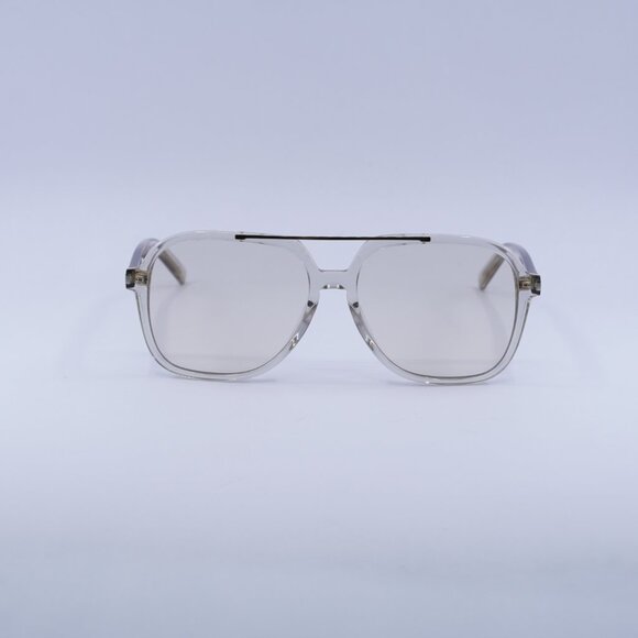 Saint Laurent SL545 002 Sunglasses Beige Aviator Frame, Light Yellow Lenses - Picture 3 of 13